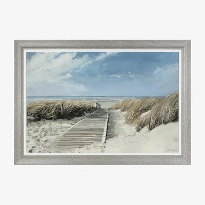 Perch and Parrow Ocean Path Framed Canvas Wall Art