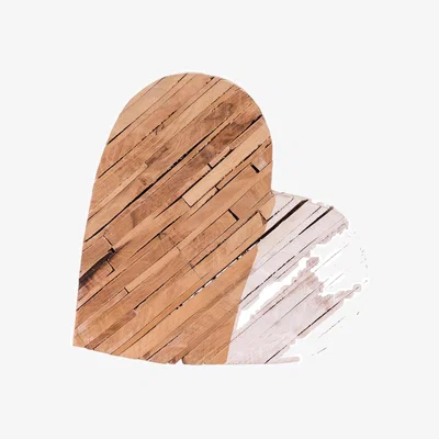 Perch and Parrow Carmella Wood Block Heart, Large