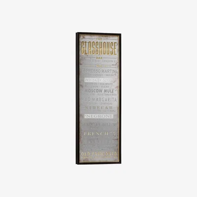 Perch and Parrow Cocktail Menu Framed Wall Art
