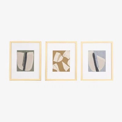 Perch and Parrow Elemental Textured Abstract Art Set of Three