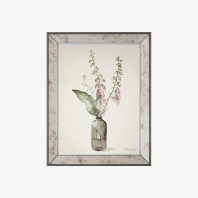 Perch and Parrow Watercolour Foxgloves Framed Art