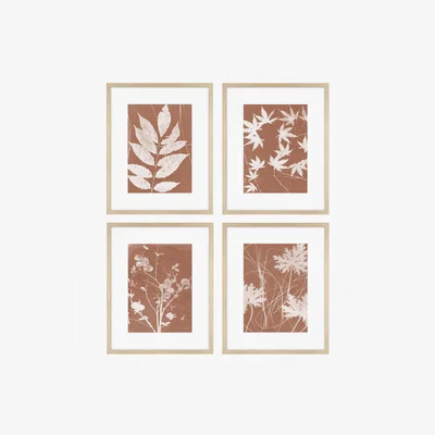 Perch and Parrow Garden Quartet Framed Wall Art, Set of 4
