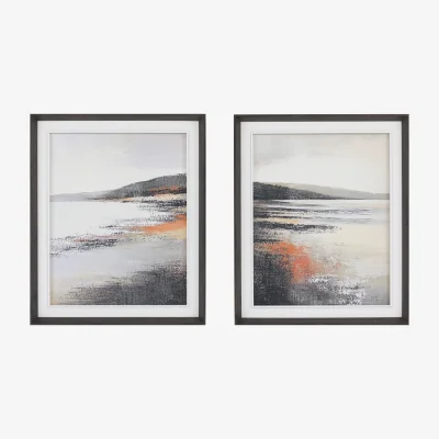 Perch and Parrow Amber Tides Wall Art, Set of 2