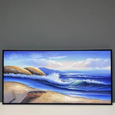 Pagazzi Ripcurl Wave Painted Canvas with Black Frame 120x60