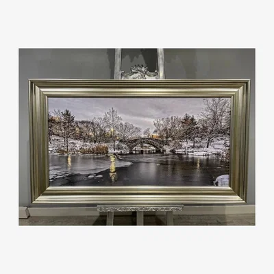 Pagazzi Winter Scene 100x50 Champagne Framed Wall Art