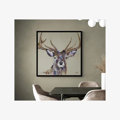 Pagazzi Brindle Stag Wall Art 105x105cm