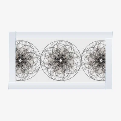 Pagazzi White Spirograph Crystal Liquid Wall Art with Mirrored Frame 67x117cm