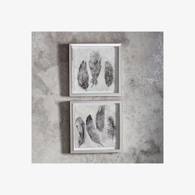 Pagazzi Plumes Set of 2 Wall Art