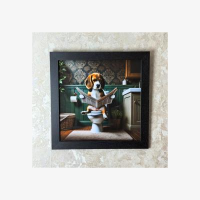 Pagazzi Lavatory Beagle Wall Art with Black Frame