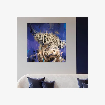 Pagazzi Scotland the Brave Abstract Highland Cow Canvas