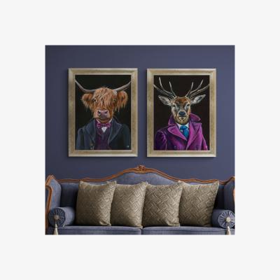 Pagazzi Suited Highland Cow Framed Art