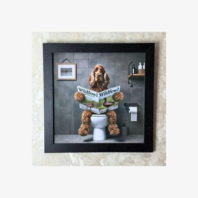 Pagazzi Lavatory Cocker Spaniel Wall Art with Black Frame