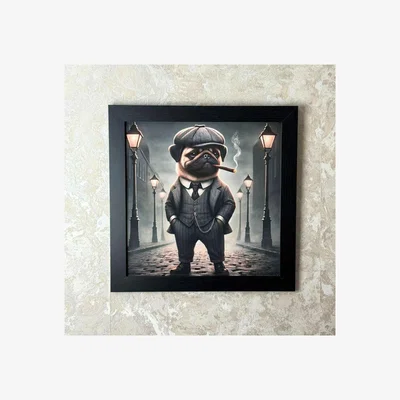 Pagazzi Peaky Pug Wall Art with Black Frame