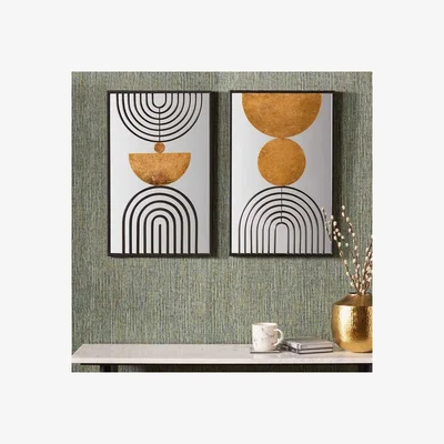 Pagazzi Mirrored Black and Gold Metal Wall Art