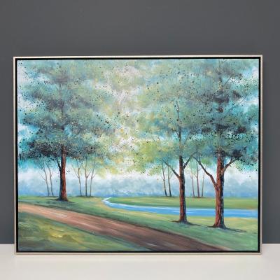 Pagazzi Treelines Painted Canvas with Silver Frame 80x100