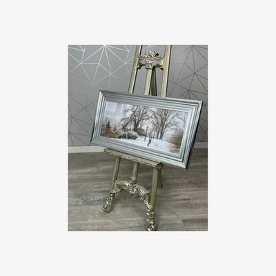 Pagazzi Snowy Stroll Wall Art with Silver Frame 70x30cm