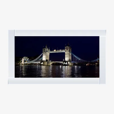 Pagazzi Tower Bridge Liquid Art with Mirrored Frame 67x117cm