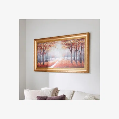 Pagazzi Wooded Trail Gold Framed Canvas Wall Art