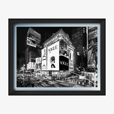 Pagazzi Times Square Liquid Art with a Black and Silver Frame 77x97cm