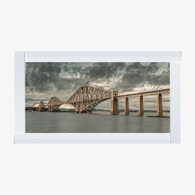 Pagazzi Forth Road Bridge Liquid Art with Mirrored Frame 67x117cm