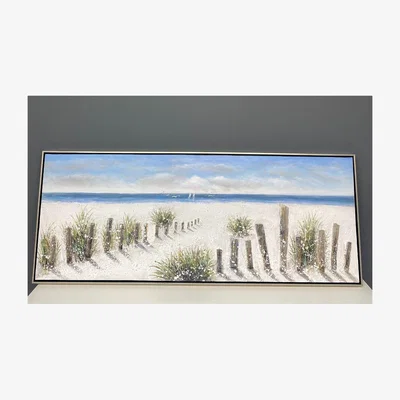 Pagazzi Life's a Beach Painted Canvas with Silver Frame 150x60