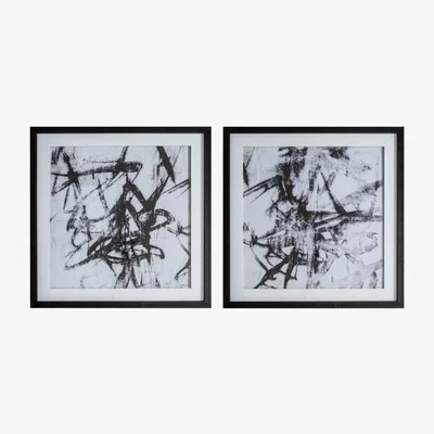 Pagazzi Monochrome Abstract Art Set of 2