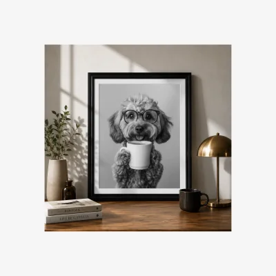 Pagazzi Cockapoo Coffee Framed Wall Art 1 – 30x40cm