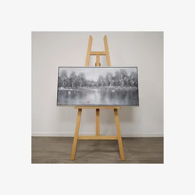 Pagazzi Woodland Canvas With Silver Frame 50x100cm