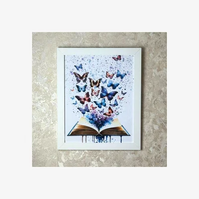 Pagazzi Butterfly Pages Wall Art with White Frame