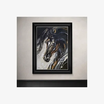 Pagazzi Black Beauty Horse Framed Art