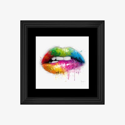 Pagazzi Bit Lips Wall Art with Black Frame 57x57cm