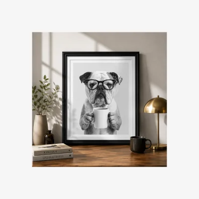 Pagazzi Bulldog Coffee Framed Wall Art – 30x40cm