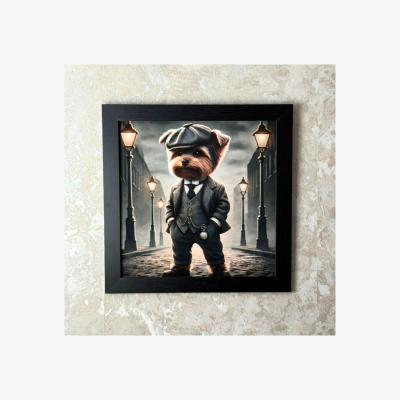 Pagazzi Peaky Yorkie Wall Art with Black Frame