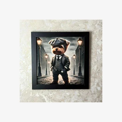 Pagazzi Peaky Yorkie Wall Art with Black Frame
