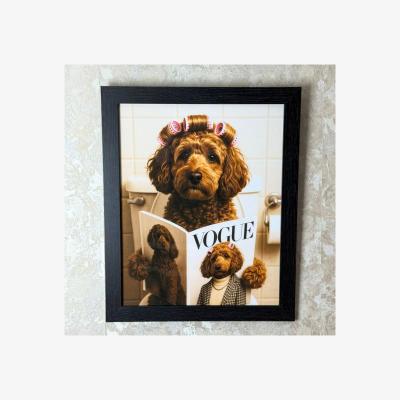 Pagazzi Lavatory Cockapoo Wall Art with Black Frame