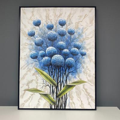 Pagazzi Bluebloom Painted Canvas with Black Frame 90x120
