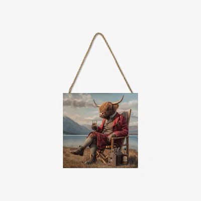 Pagazzi Highland Another Dram By Loch 20x20 Wood Block