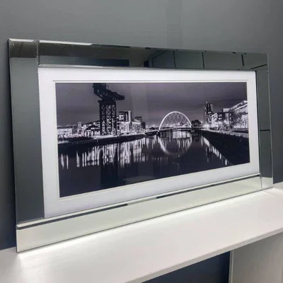 Pagazzi River Clyde Wall Art with Mirrored Frame 67x117cm