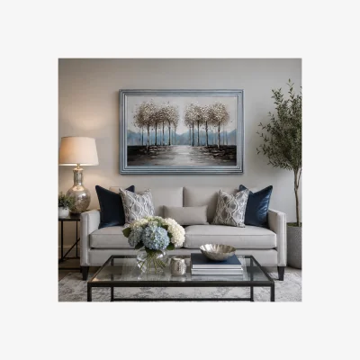 Pagazzi Silver Forest Framed Wall Art – 80x60cm