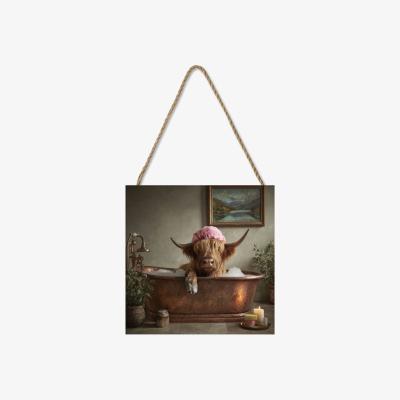 Pagazzi Highland Bathing Beauty 20x20 Wooden Block