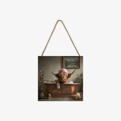 Pagazzi Highland Bathing Beauty 20x20 Wooden Block