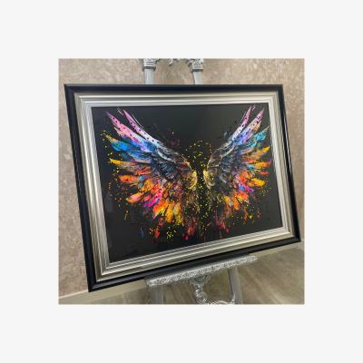 Pagazzi Rainbow Angel Wings Wall Art with Black Frame