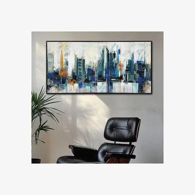 Pagazzi City Skyline I Framed Canvas Wall Art