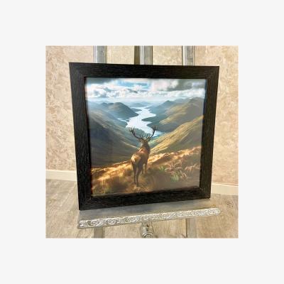 Pagazzi Stag on Hill Wall Art with Black Frame
