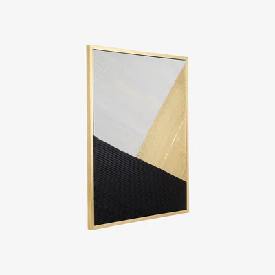 Pagazzi Roberval Set of 2 Canvas in White, Black and Gold