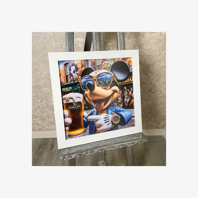 Pagazzi Funky Mickey Mouse Artwork with White Frame