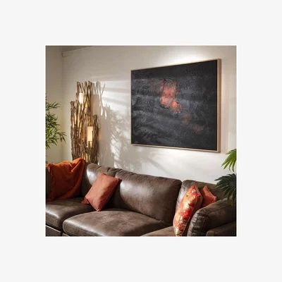 Quatropi Abstract Framed Wall Artwork Black & Red 140x100cm