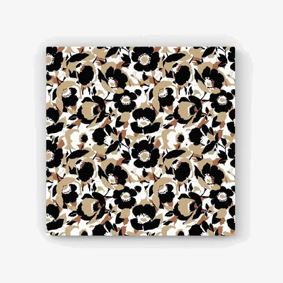 The Range Modern Flower Pattern HD Metal Print - Brown / 56cm
