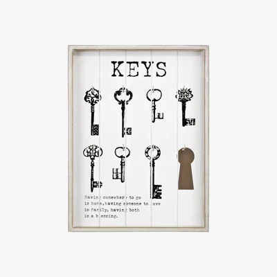 The Range Keys Hanging Wall Plaque - White