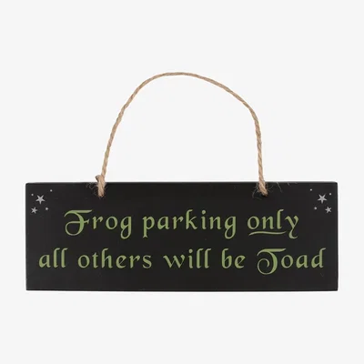 The Range Funny Frog Parking Sign Hanging Decor - Black